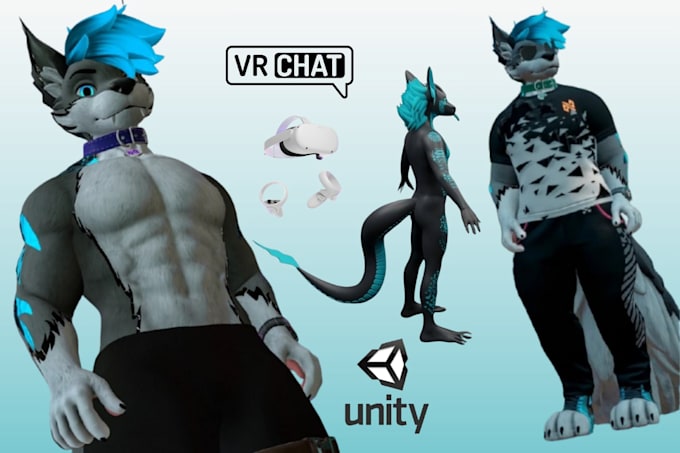 create upload vrchat avatar furry avatar 3d model vtuber nsfw 3d character model