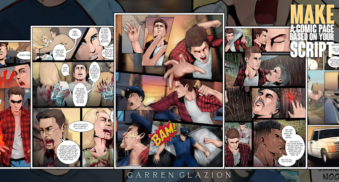 draw custom comic book pages in manga and webtoon style