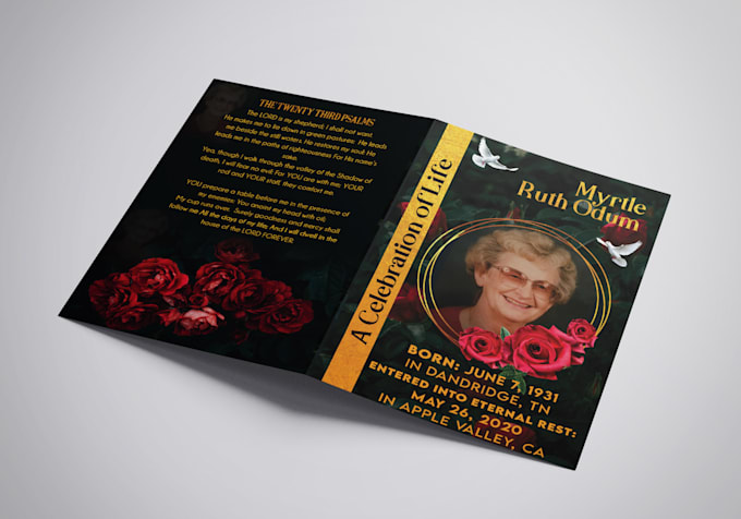 do nice event, funeral, obituary and program in 3hrs