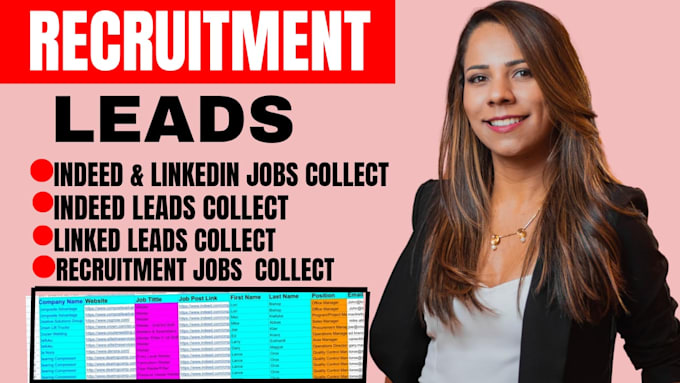 do b2b lead generation by using linkedin  recruiting  email list building