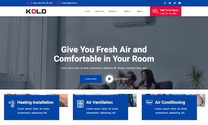 design hvac website plumbing website air duct website