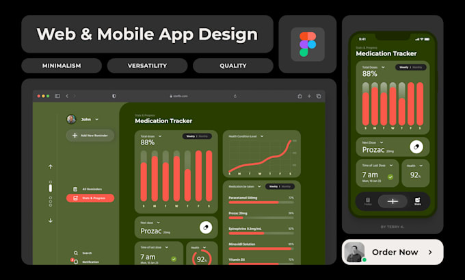 do a minimalist website or mobile app UI UX design in figma