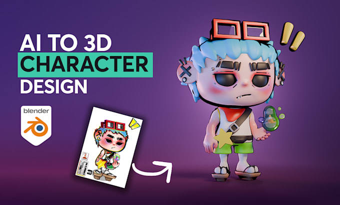 convert recreate ai image to 3d model character nft
