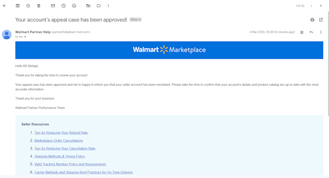 reinstate your walmart suspended account
