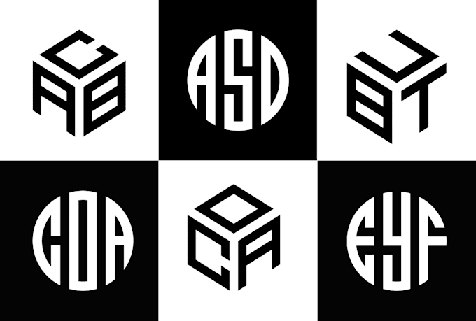 design minimal symbolic initial letters and text initial letter logo design