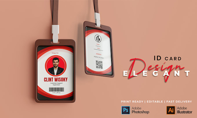 design modern id badge, name card, lanyard, id card