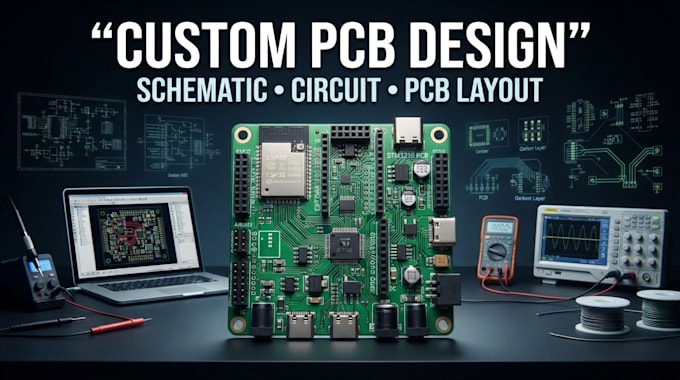 design custom pcb, pcb layout, schematic, kicad, altium, easyeda, esp32, eagle