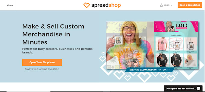 design a shopify store using spreadshirt and spreadshop