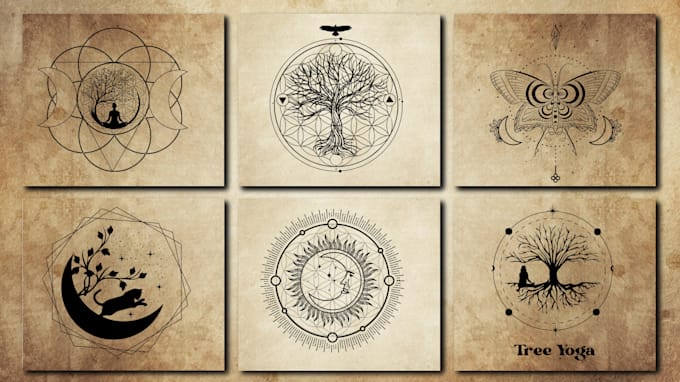design the sacred geometry logo, spiritual