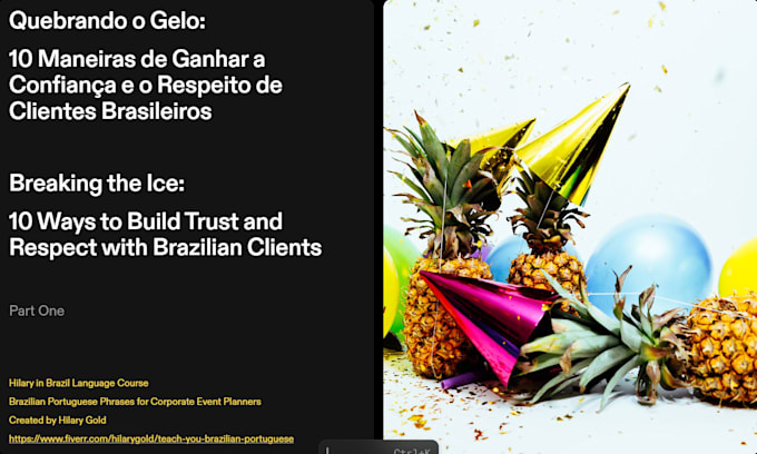 create ai presentation in english or brazilian portuguese
