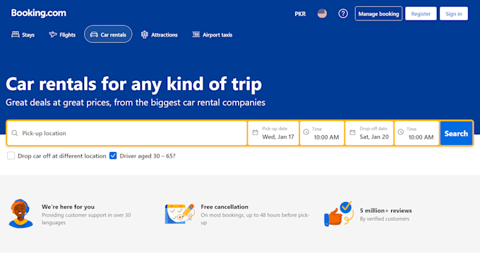build a car rental website