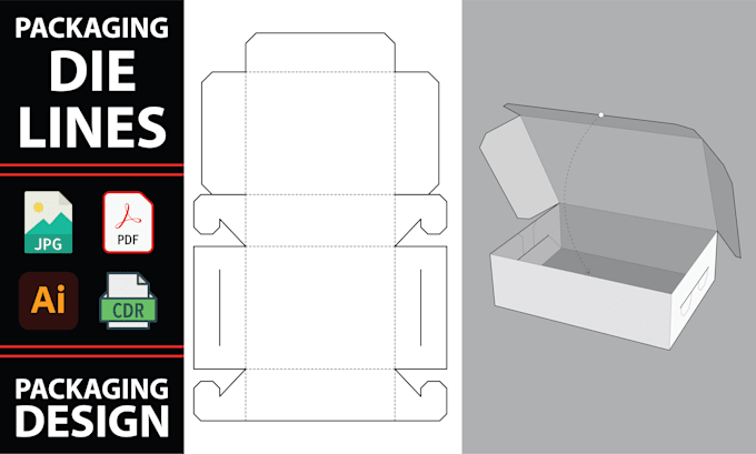make perfect dieline for custom packaging box die cut line