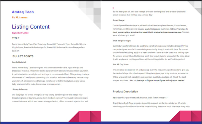 write amazon SEO optimized product listing descriptions that improve ranking