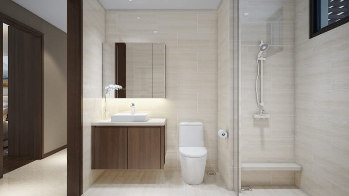 Do bathroom interior design in 3d and render by Eriknguyen0089 | Fiverr