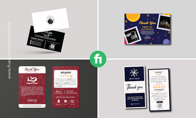 design amazon product insert card, thank you card, package insert