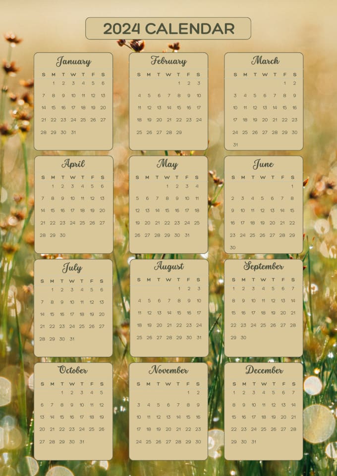 Do custom yearly calendar design by Benrad10 Fiverr