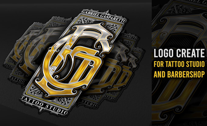 create vintage logo for tattoo studio and barbershop