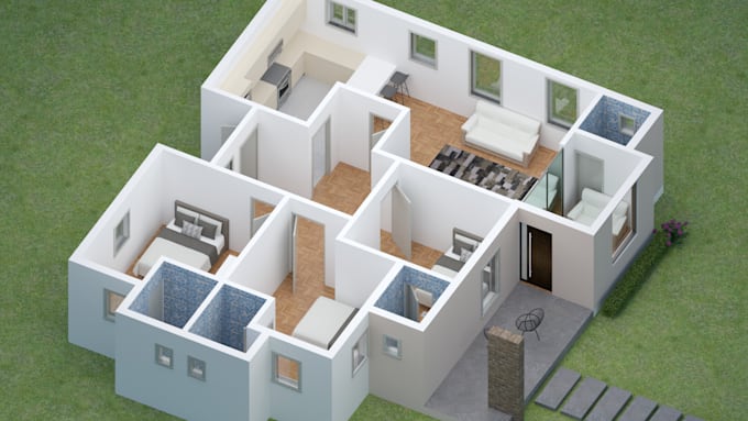 convert 2d floorplan to 3d real estate floorplan
