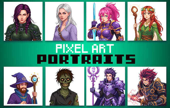 create pixel art dialogue portrait sprite of a character