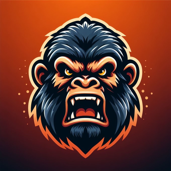 make a high quality angry gorilla head mascot logo  with express delivery