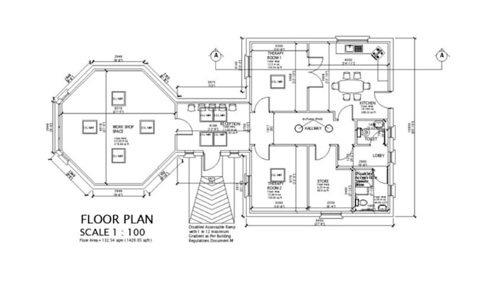 make architectural drawing and 2d floor plan in autocad