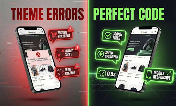 fix shopify bugs and code custom sections in 24 hours