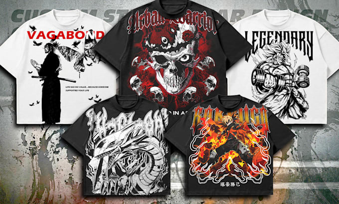 create a custom anime t shirt design for your brand