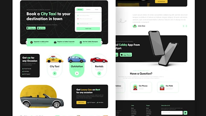 chauffeur booking website, limousine, taxi rental web app, luxury car, website
