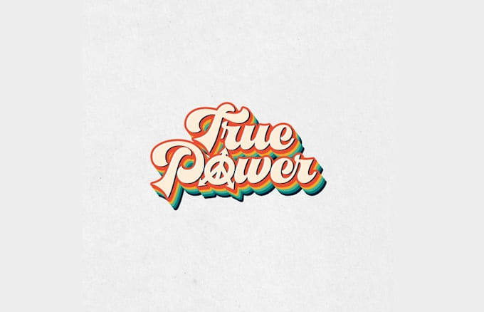 retro power logo design