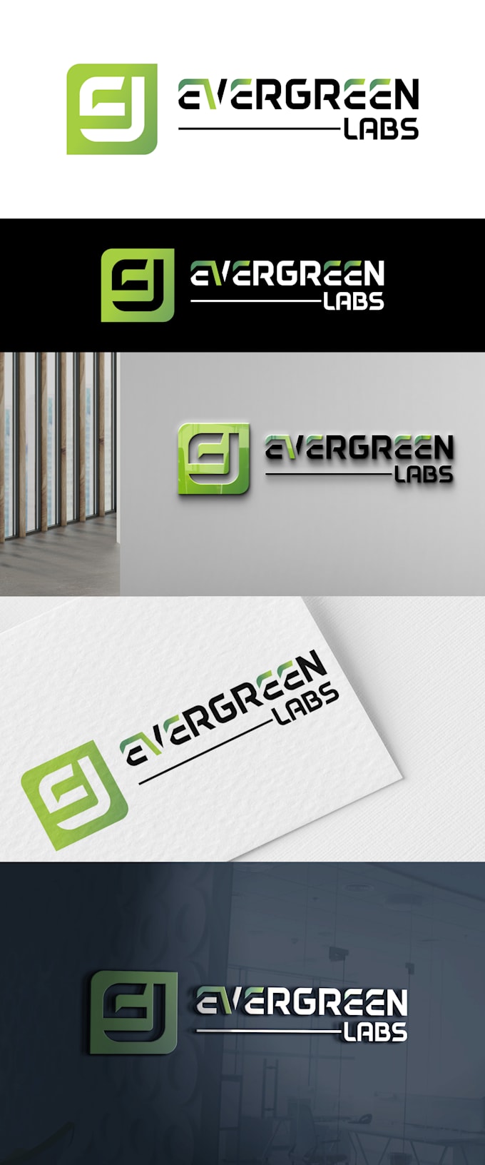 do a professional modern business evergreen labs logo design