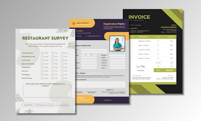 design, convert or create fillable PDF forms, invoices