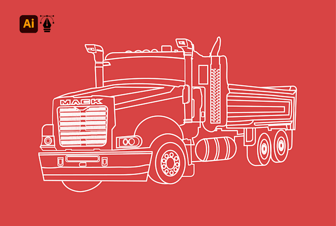 create vector line art illustration from logo, sketch, image