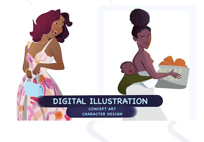 create digital character illustration or concept art