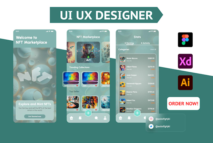Design wireframes mobile app ui ux design prototype in figma by Pro ...