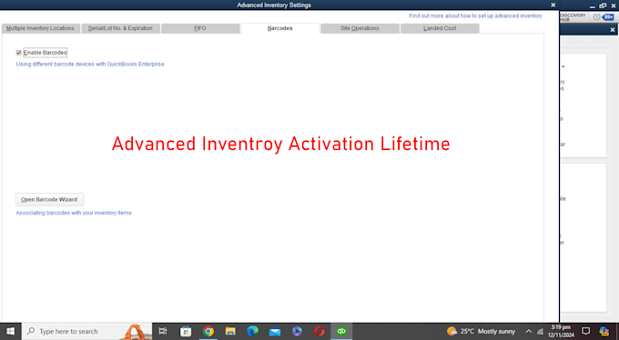 do setup quickbooks and advanced inventory lifetime free