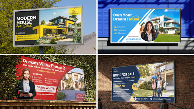 design real estate advertising billboard yard sign or banner