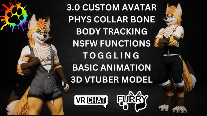 Create 3d Furry Vrchat Avatar Vrc Avatar Vtuber Model Furry Nsfw By Smartdort Fiverr 4326