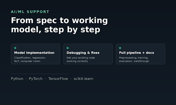 implement your ai ml model and debug your research project code