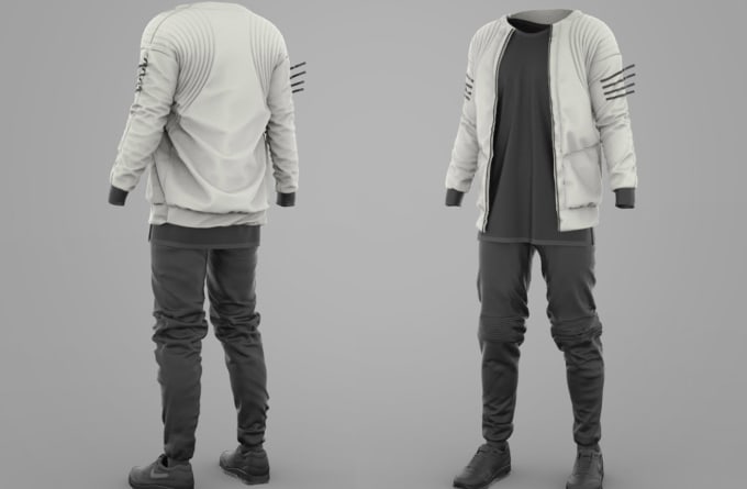 Create 3d clothing design for second life, 3d garment, 3d model ...