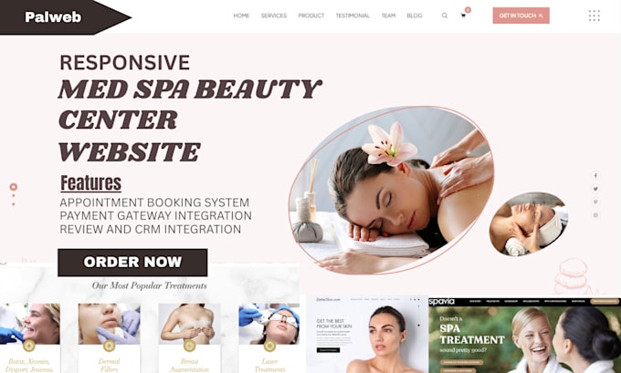 design hair extension beauty salon spa massage center booking website