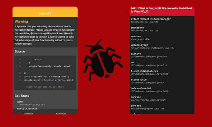 fix react native errors bugs ios and android mobile app