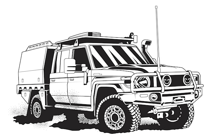 draw your car or vehicle into vector line art