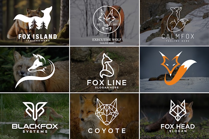 create modern lineart fox ,wolf business logo design