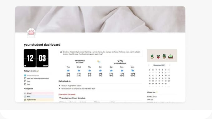 build a customized and an advanced aesthetic notion template