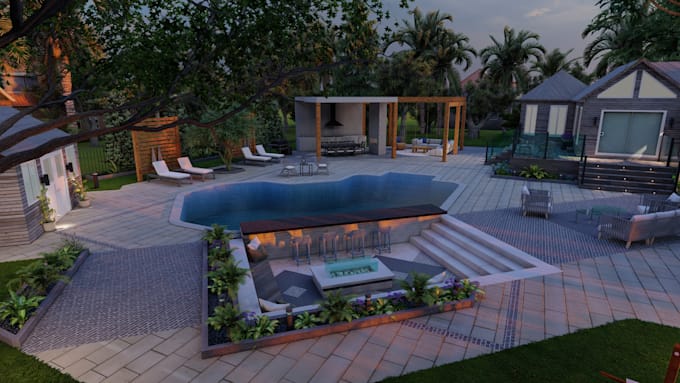 design as landscape architect for front yard, backyard, home garden
