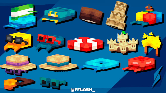 make various minecraft styled cosmetics in blockbench