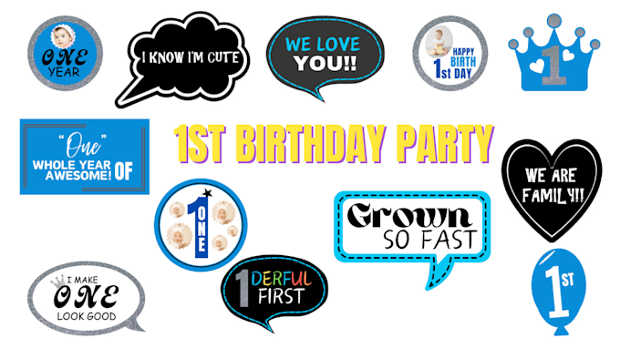 create digital printable photobooth props for you
