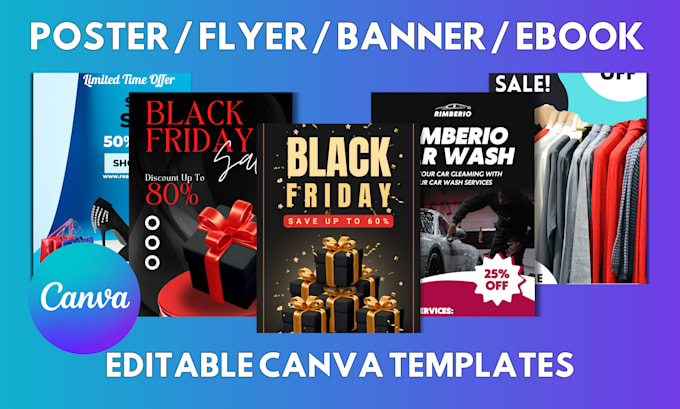 design editable canva templates for posters, banners, flyers, etc