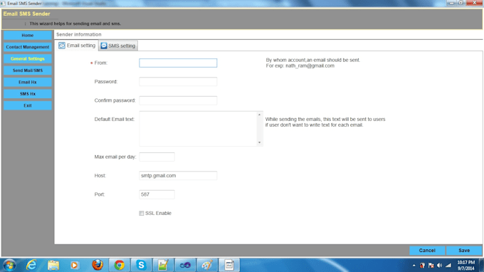 do email sms sender sends mail to your contacts