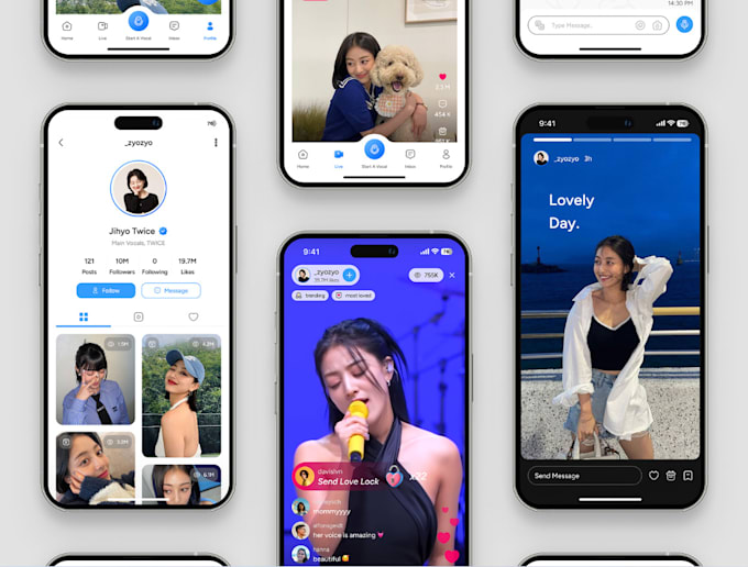 develop podcast app, live streaming app, video streaming app, social website